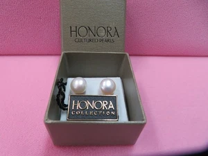 Honora 925 Sterling Silver 8.99 mm White Freshwater Pearl Stud Earrings - Picture 1 of 6