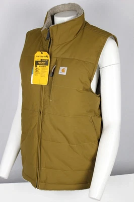 Carhartt Women's Montana Puffer Vest Insulated Reversible Sherpa Oak Brown - Image 1 of 4