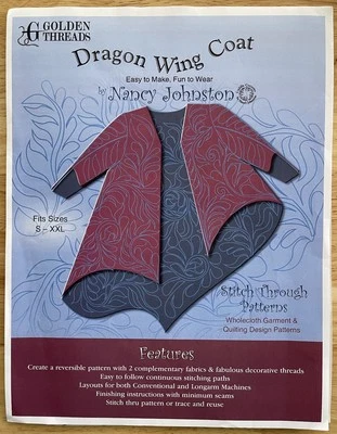 Quilted Dragon Wing Coat Sewing Pattern Only By Nancy Johnston - Image 1 of 3
