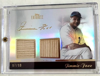 2011 JIMMIE FOXX  TOPPS TRIBUTE DUAL RELIC  BASEBALL CARD  # TDR-JF   67/99 - Image 1 of 2
