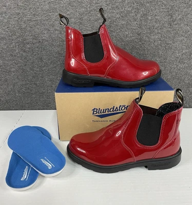 Blundstone 2253 Chelsea Boots Kids Sz Boy’s 4/Girl’s 6 Red Patent Leather - Image 1 of 4