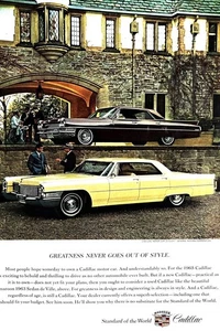 1965 CADILLAC Original Vintage Print Ad Car Automobile - Picture 1 of 1