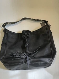 Dolce Vita Vintage Y2K Black Leather Braided Details Handbag Bag - Picture 1 of 15
