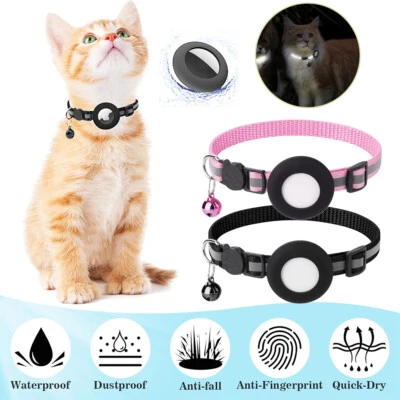 Airtag Dog Cat Collar Holder Anti Lost Adjustable Pet Kitten Puppy GPS Protector - Image 1 of 4