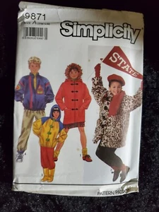 Simplicity 9871 Kinder Mäntel Jacken Größe sm-lg ungeschnittenes Schnittmuster - Bild 1 von 2