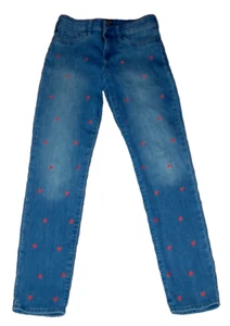 Jeans jegging elasticizzato GAP denim bambina taglia 12 ricamato cuore - Foto 1 di 7