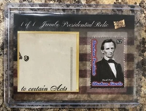2020 The Bar Pieces Of The Past Abraham Lincoln 1860’s Land Grant Relic🔥 - Picture 1 of 3