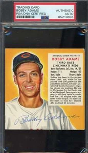 Bobby Adams PSA DNA Signed 1953 Red Man Tobacco Autograph - Picture 1 of 1