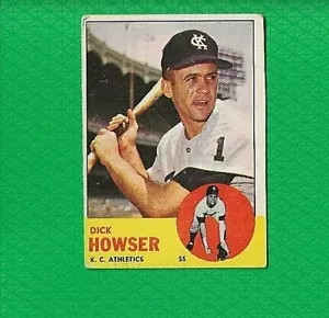 1963 Topps Dick Howser Kansas City Athletics #124 ππ³π₯ VG/VG+ - Foto 1 di 2