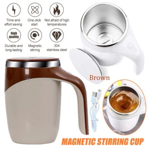Automatic Self Mixing Magnetic Stainless Steel Coffee Cup Milk Self Stirring Mug - Picture 1 of 9