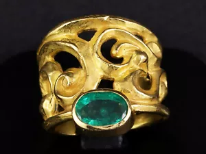 Schwerer Smaragd Ring ca. 1,55ct 20,7g 750/- Gelbgold - Bild 1 von 8