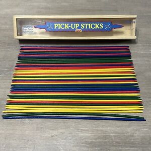 Pick-Up Sticks Classic Game Schylling Wooden 41 Multi Color Sticks Ages 7 & Up