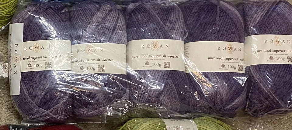 5 x 100 g Rowan pure wool superwash worsted Farbe Lila - Bild 1 von 1