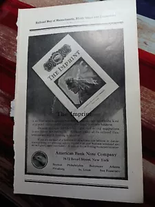 1909 Print Ad AMERICAN BANK NOTE COMPANY The Imprint Magazine - Picture 1 of 4