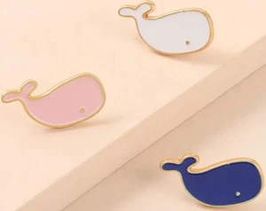 Small Whale Enamel Pin Whales Brooch Backpack Cute Pins Birthday Gifts - Picture 1 of 9
