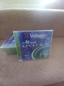 7 BRAND NEW VERBATIM 4X CERTIFIED DVD-RW - 4.76GB/ 120MIN - Photo 1/2