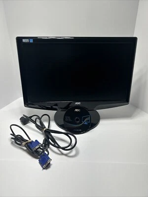 AOC 19” Wide Class LCD Monitor With High Contrast 10000:1 Ratio. Works Great - Image 1 of 4