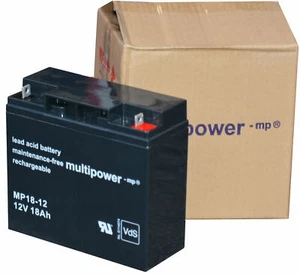 BATERÍA AGM PLOMO MULTIPOWER 12V 12 VOLTIOS 18 AH 18Ah MP18-12 UPS USV MP-1812 - Imagen 1 de 2