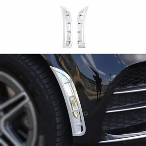 Fit For Benz GLE 2020-2022 Chrome ABS Front Bumper Canards Lip Splitter Fins 2pc - Picture 1 of 6