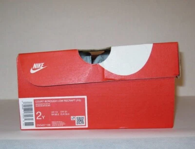 New Nike Court Borough Low Recraft PS White White Kids Sneakers Size 2Y - Image 1 of 4