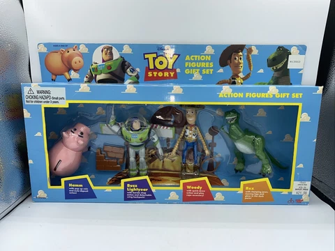 Disney Original Toy Story Action Figures Gift Set - Hamm, Buzz, Woody, Rex 1995 Cover