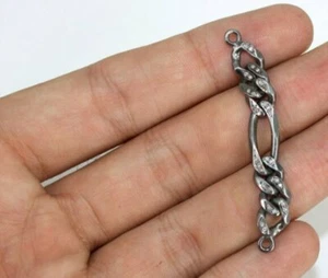Pave Diamond Chain Connector 925 Silver Handmade Bracelet Connector Supply T7. - Picture 1 of 12