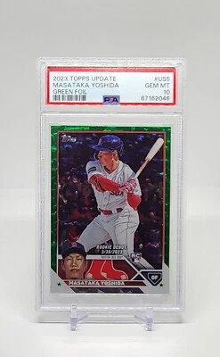 2023 Topps Update Masataka Yoshida Green Foil Rookie PSA 10 GEM MINT /499 #US5 - Image 1 of 2