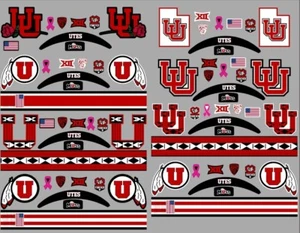 FULL SIZE Utah Utes Helmet Alternate Decals - 4 designs to choose from - Picture 1 of 10