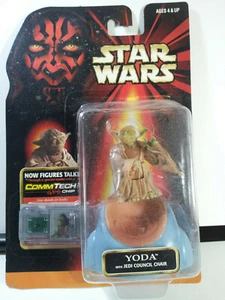 Figura de acción Star Wars YODA Episodio 1 Phantom Menace 1998 Commtech Hasbro NUEVA - Imagen 1 de 4