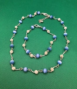 PASSENDES HALSKETTE & ARMBAND SET KOSTÜMSCHMUCK NEU SIEHE FOTOS - Bild 1 von 3