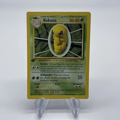 1st Edition Kakuna (Kokuna) 33/102 - NM German 1st Edition Base Set Pokemon Card - Image 1 of 4