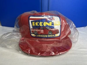 Vintage 1990 Budweiser #11 Geoff Bodine Mesh Trucker / Snapback Adjustable Hat - Picture 1 of 4