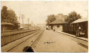 PALESTINA ORIENTAL, OH RPPC Pennsylvania Railroad Yards PRR Ohio Foto Real Postal - Imagen 1 de 3