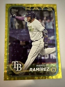 2024 Harold Ramirez #256 Yellow Crackle /50 Tampa Bay Rays - Picture 1 of 3