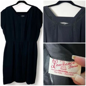 Lawrence Dress - Women's 60s Vintage Blouson Little Black Dress Cutout - Sz. M - Picture 1 of 9