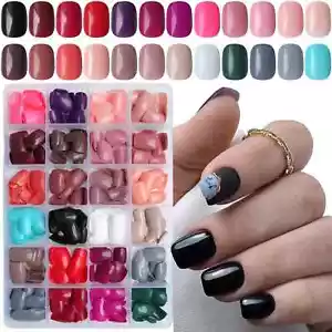 Loveourhome 576Pc Short Press on Nails, round Square Short Fake Nails Full Cover - Picture 1 of 8
