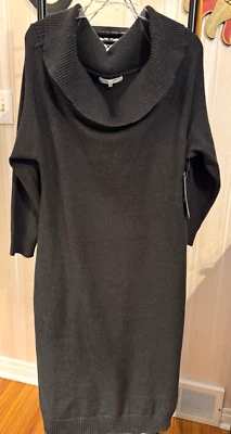 MADISON & HUDSON Women's Charcoal-Long Sleeve-A-LINE SWEATER DRESS -Size 2X -NWT - Image 1 of 4