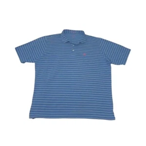 B Draddy Men's XL Polo Shirt Blue Striped Short Sleeve Pima Cotton Spandex - Picture 1 of 9
