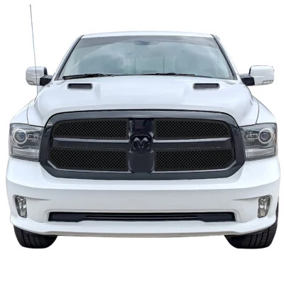 Fits 2013-2018 Ram 1500/19-21 Ram 1500 Classic Upper Stainless Black Mesh Grille - Image 1 of 3