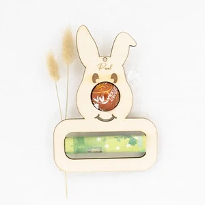 Osterhase personalisiert Geldgeschenk Tischdeko für Ostern aus Holz Motiv 2 - Bild 1 von 1