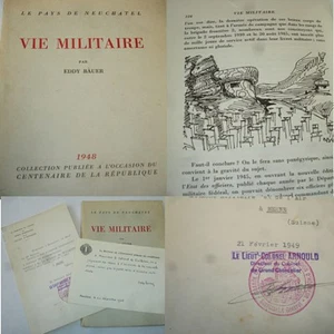 VIE MILITAIRE Eddy Bauer /dessins originaux + LAS + carte de compliments Envoi ! - Bild 1 von 1