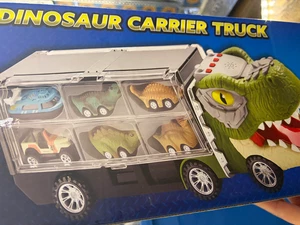 Dinosaur & Truck Carrier with sounds 13 pieces  NEW - Picture 1 of 9
