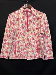 Talbots Jacket Womens Petite Medium Pink Floral Full Zip Casual Pockets - Picture 1 of 14