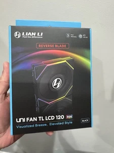 Lian Li LCD Unit Fan TL 12RTLLCD1B Reverse Blade Black - Photo 1/8