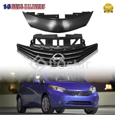For 2014-2017 Nissan Versa Note Front Upper Bumper Grille & Cover 2PCS - Image 1 of 4