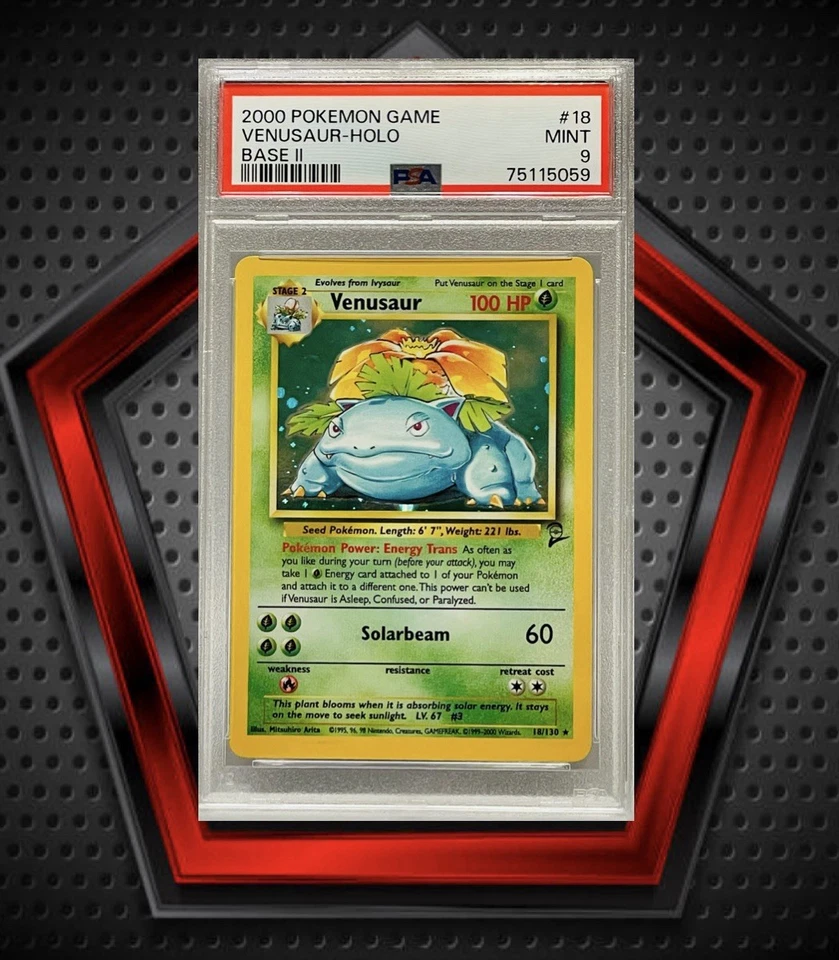 Venusaur *PSA 9* 2000 Pokemon Game Base II Holo #18 MINT - Image 1 of 3