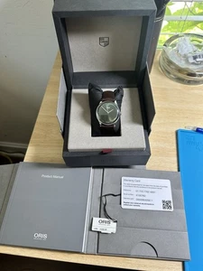 Oris Artelier S Automatic Green Dial Brown Leather Unisex Watch 733 7762 4057 - Picture 1 of 8