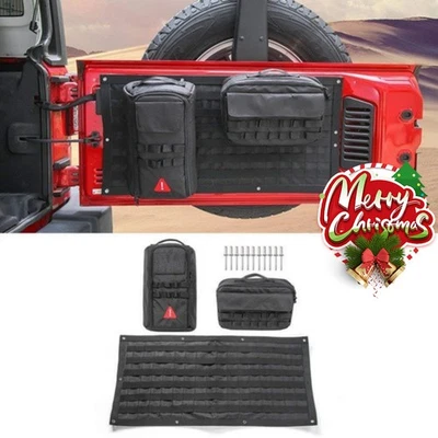 Canvas Tailgate Cargo Storage Bag & Tool Kit Organizer Pockets For Jeep Wrangler Foto 1 de 4