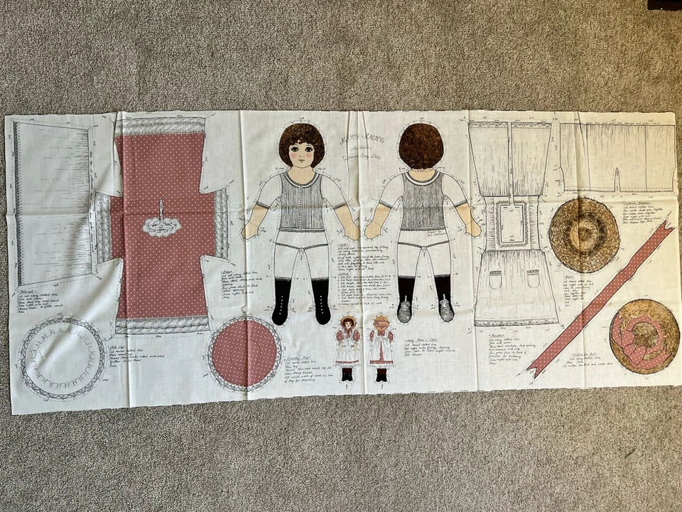 Vintage Quilt Cotton Fabric Mary Anne Authentic Victorian Rag Doll 19 Inches - Image 1 of 4