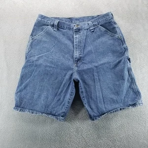 Wrangler Denim Shorts Mens 38 Blue Carpenter Straight 9" Baggy Skate Jorts Y2K - Picture 1 of 10